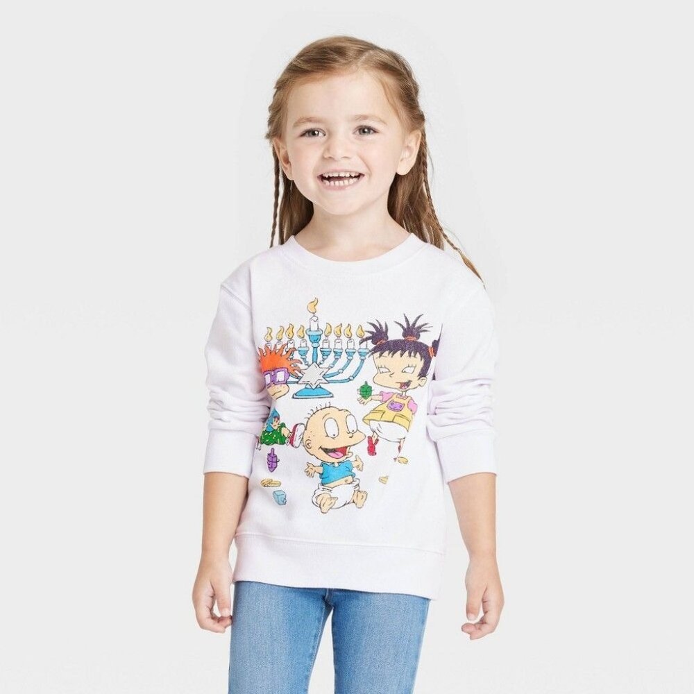 Nickelodeon Toddler Nickelodeon Printed Pullover Sweatshirt - White 12M